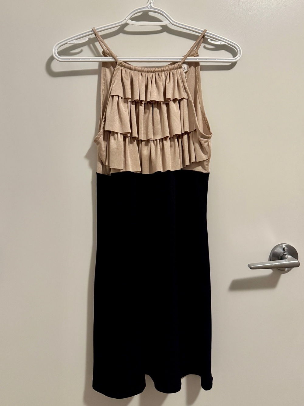 Gold Black Dress Knee Length